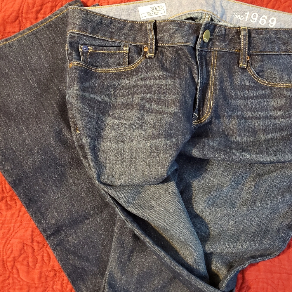 GAP Women's Dark Blue Sexy Boot Jeans